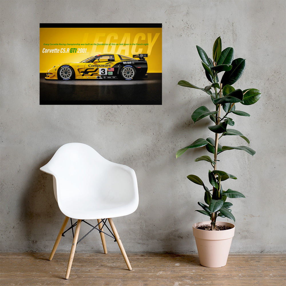 MIENchic — CORVETTE C5R GT1 2001 | American Endurance Series - LEGACY | 24" x 36" Poster