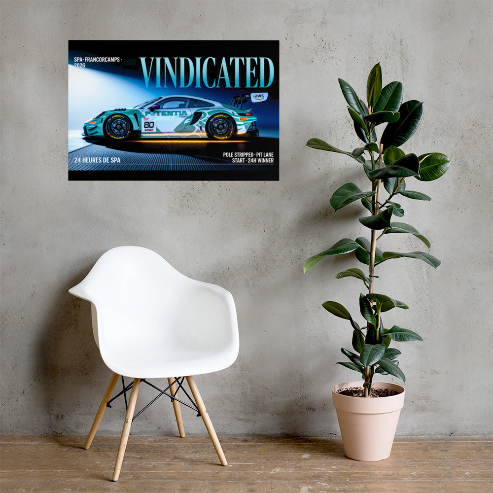 MIENchic — 2026 Porsche 911 GT3 R Spa 24 Hr. Winner | VINDICATED | 24" × 36" Poster