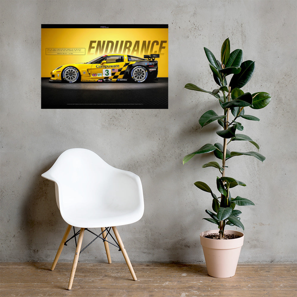 American Endurance Series - ENDURANCE | MIENchic — CORVETTE C6R GT1 | 24" x 36" Poster