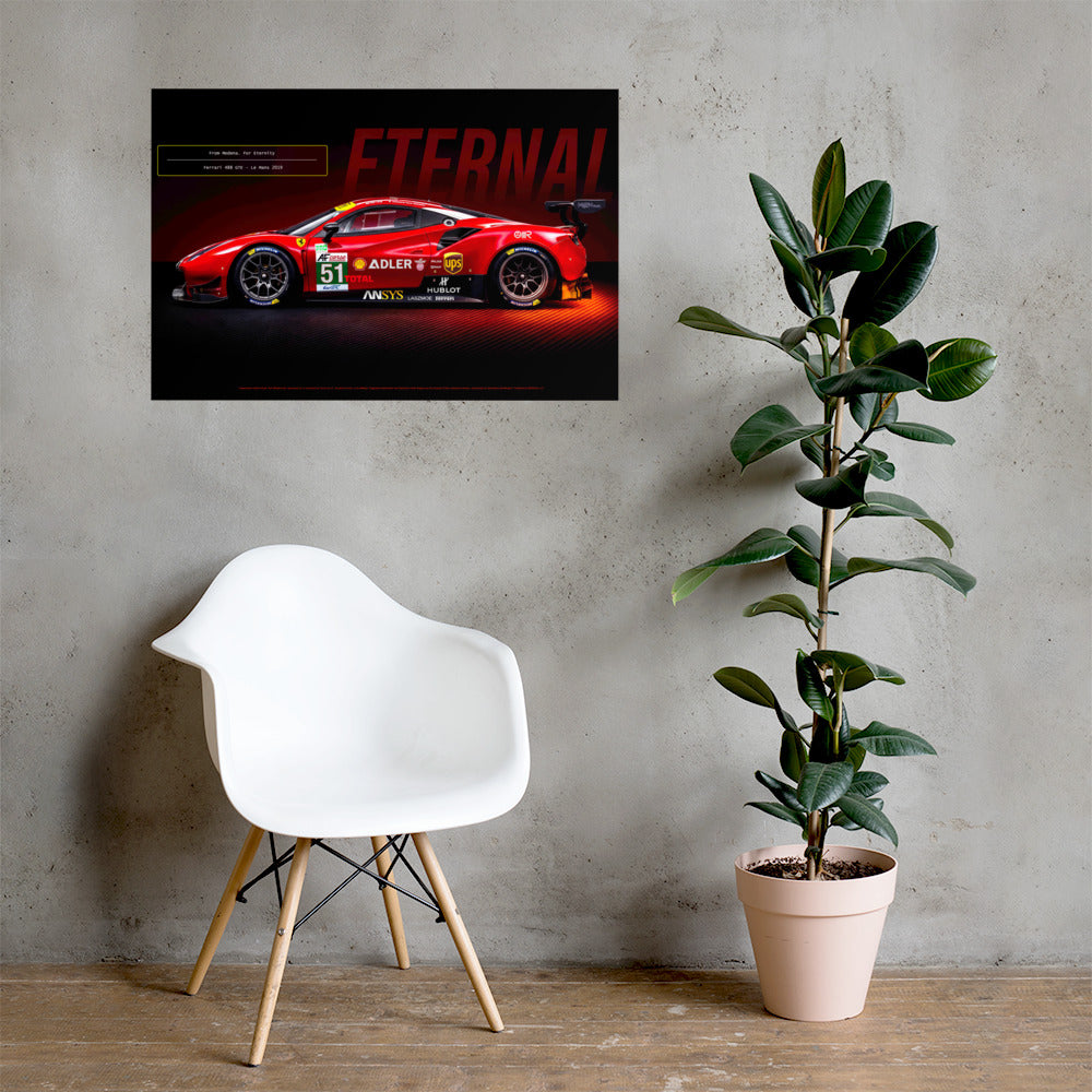 CAVALLO by MIENchic | Ferrari 488 GTE 2019 | 5-of-5 Series - ETERNAL | 24" x 36" Poster