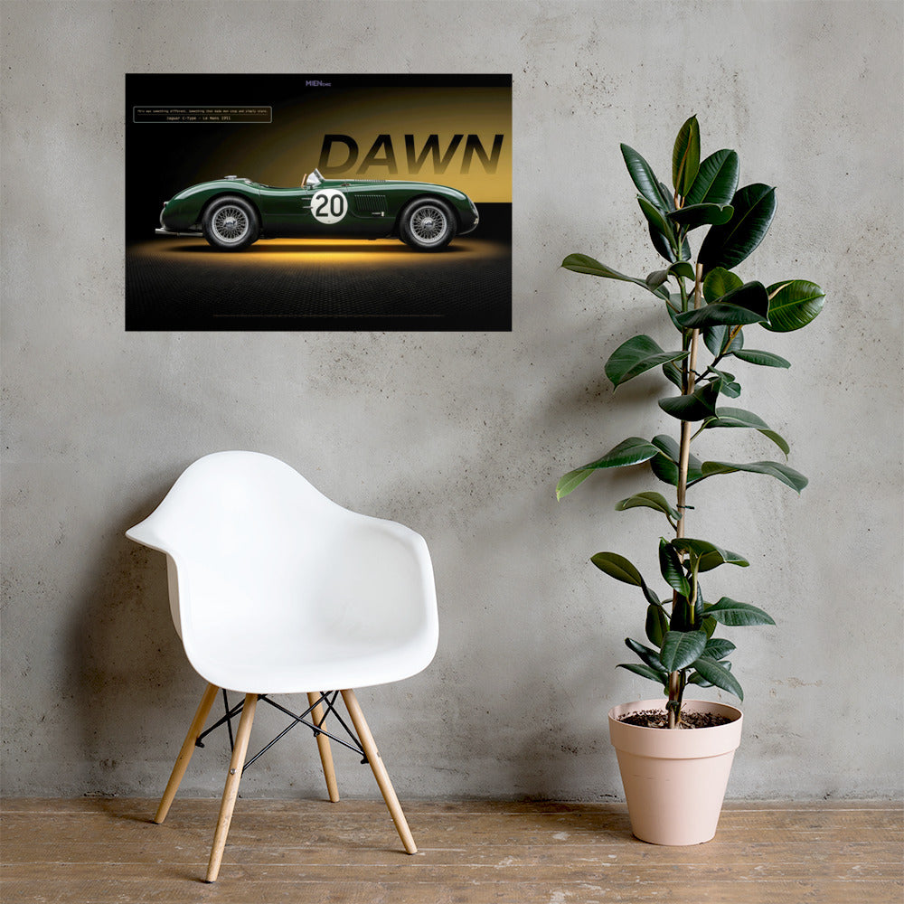 MIENchic — Jaguar C-Type 1951 Le Mans | LEGENDS of Le Mans Series - DAWN | 24" x 36" Poster