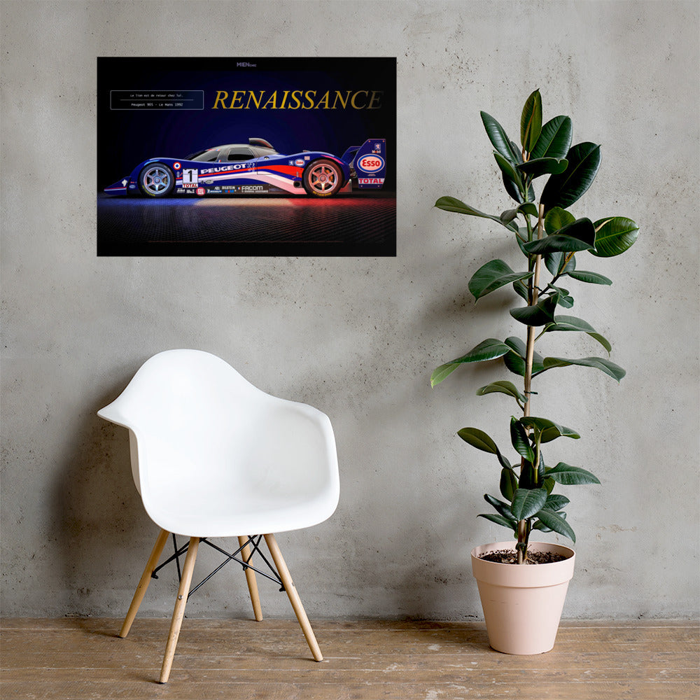 CHEZ NOUS by MIENchic — Peugeot 905 1992–1993 | French LEGENDS of Le Mans Series - RENAISSANCE | 24" x 36" Poster