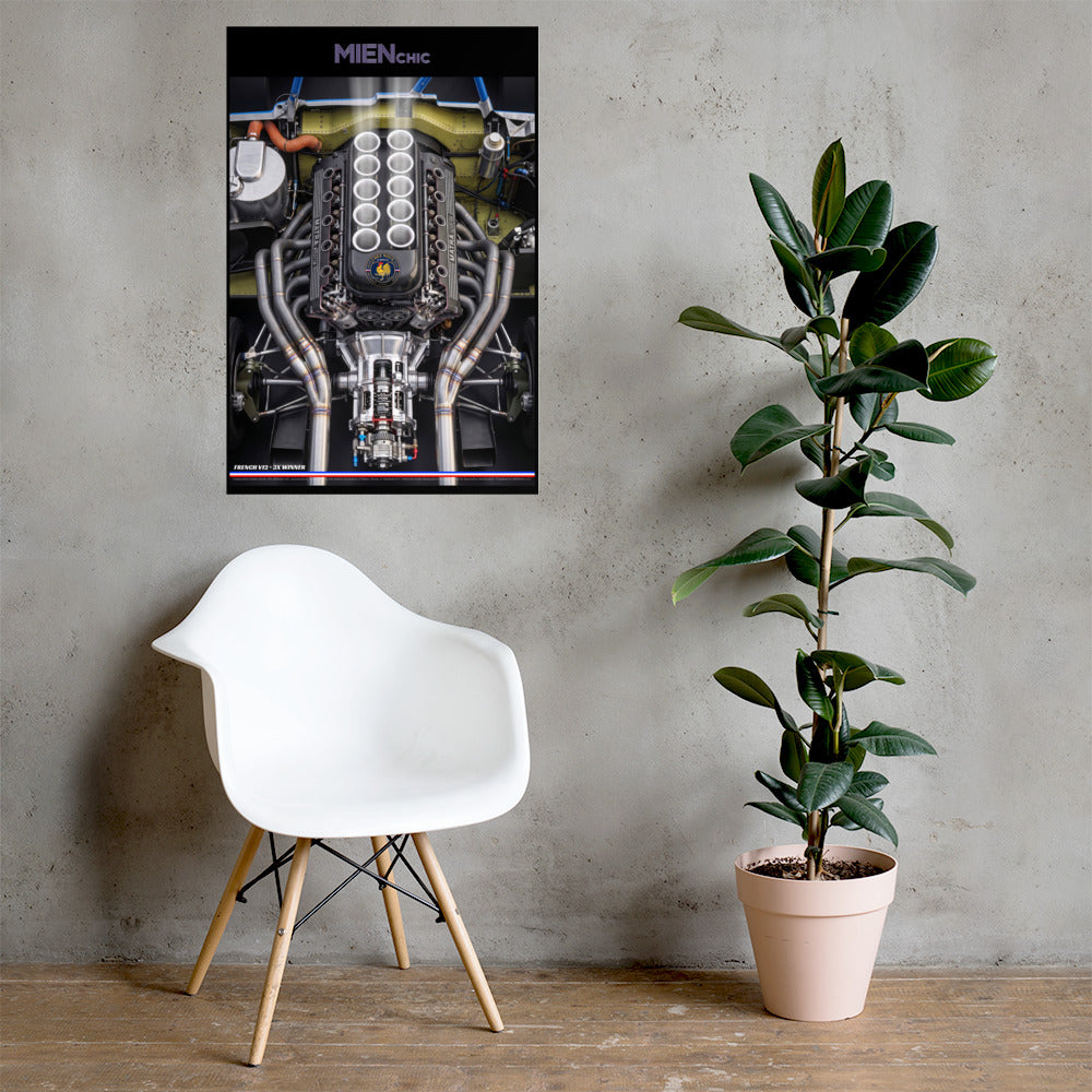 CHEZ NOUS by MIENchic | Matra MS71, MS670B V12 F1 Engine | French Legends of Le Mans - GLOIRE | 24" x 36" Poster