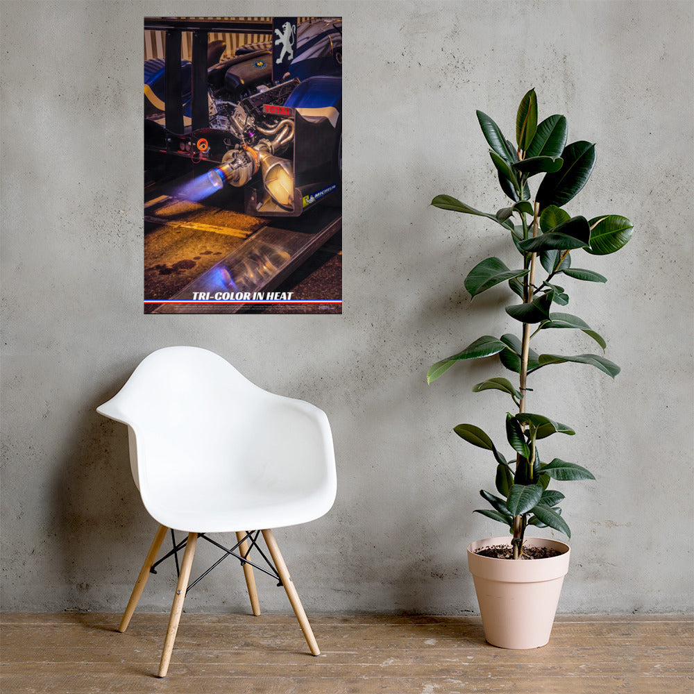 CHEZ NOUS by MIENchic — 2009 Peugeot 908 HDi FAP Tri-Color in Heat | French Legends of Le Mans | 24" x 36" Poster