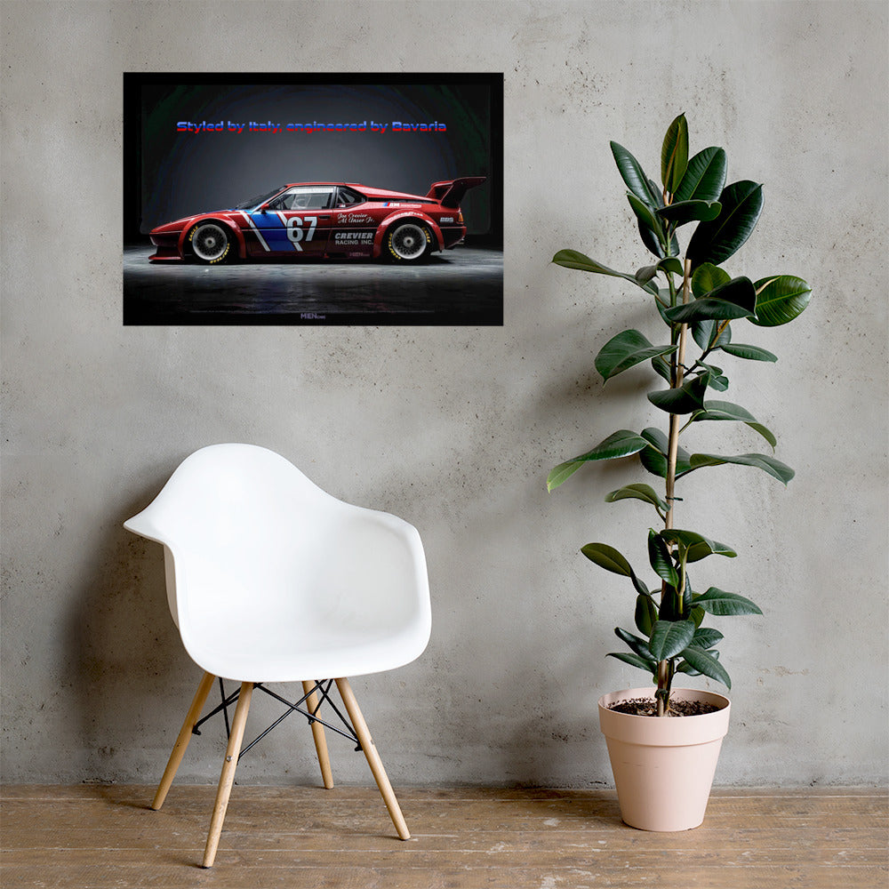 MIENchic — 1981 BMW E26 M1 | Styled in Italy Engineered in Bavaria | 24" × 36" Poster