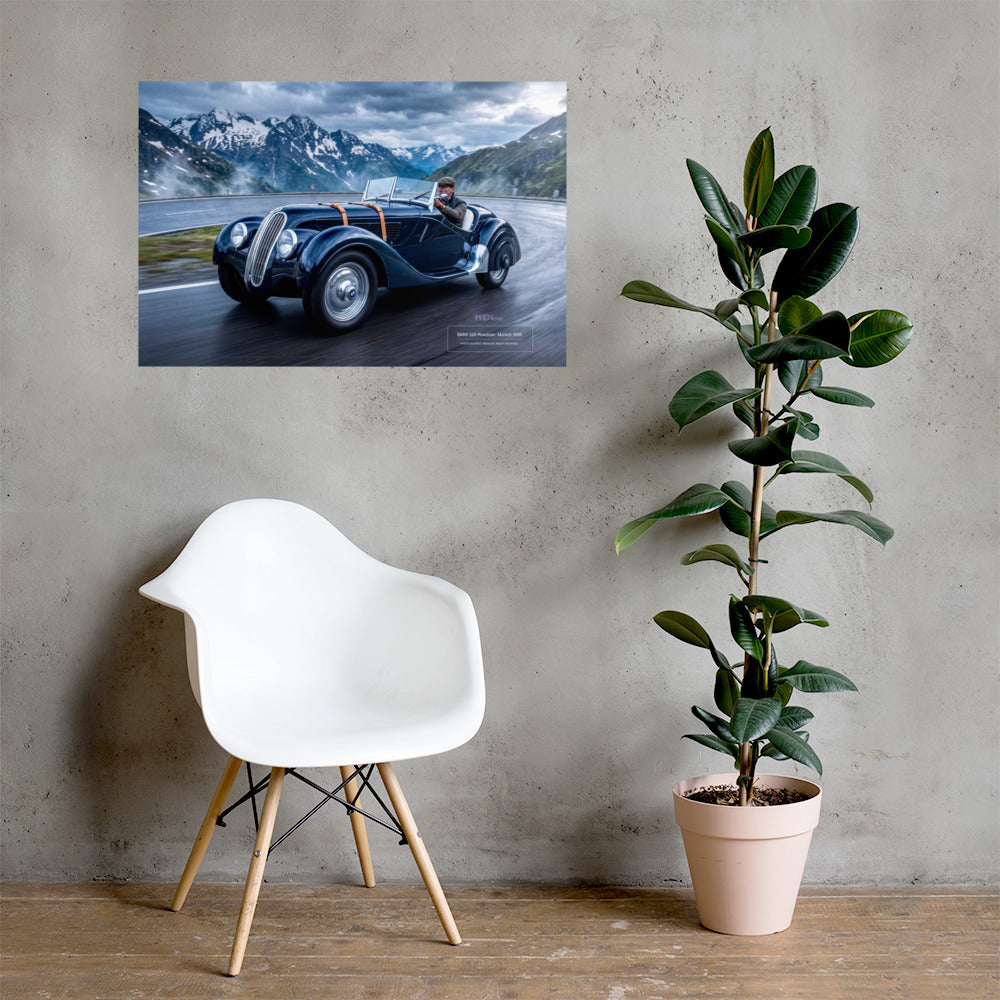 MIENchic — RAPP TO REBIRTH - Volume II - ALPINE | BMW 328 Roadster 1936 | 24" x 36" Poster