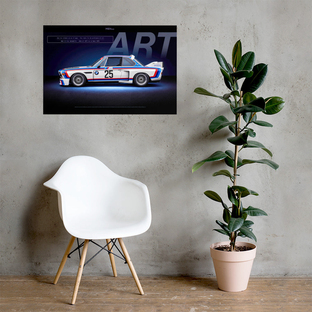 MIENchic — RAPP TO REBIRTH - Volume I - ART | BMW 3.0 CSL Batmobile | IMSA GT 1975 | 24" x 36" Poster
