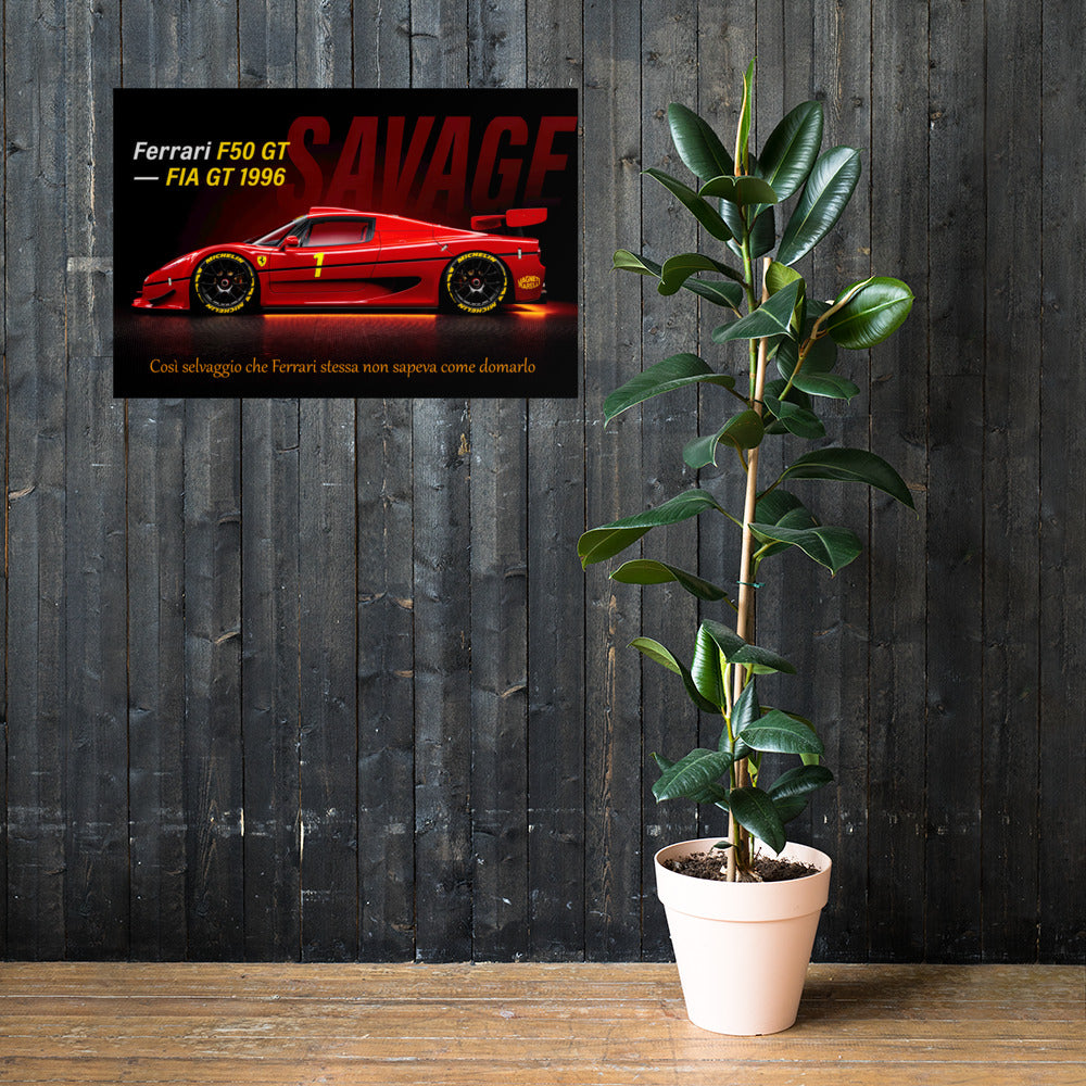 CAVALLO by MIENchic — Ferrari F50 GT 1996 | 4-of-5 Series - SAVAGE | 24" x 36" Poster