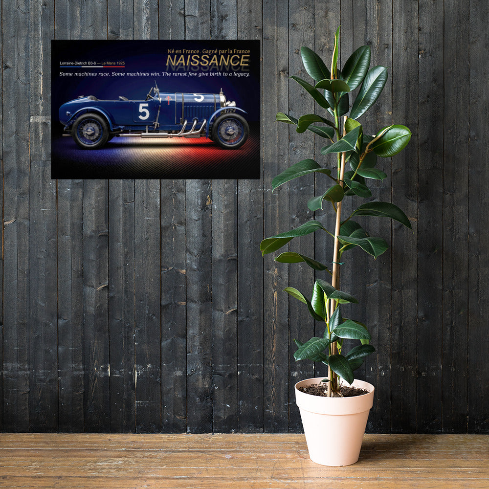 CHEZ NOUS by MIENchic — Lorraine-Dietrich B3-6 1925 Le Mans | French LEGENDS of Le Mans Series - NAISSANCE | 24" x 36" Poster