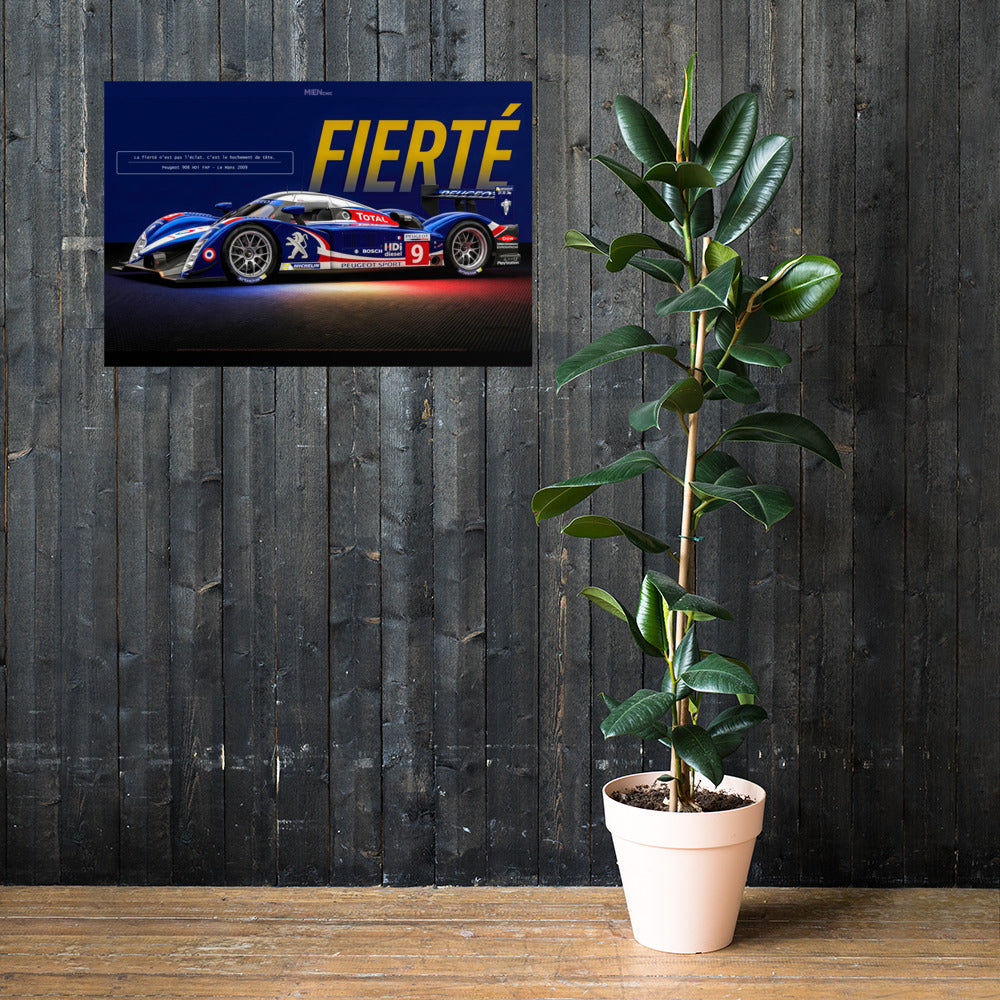 CHEZ NOUS by MIENchic — Peugeot 908 HDi FAP 2009 Le Mans | French LEGENDS of Le Mans Series - FIERTÉ | 24" x 36" Poster