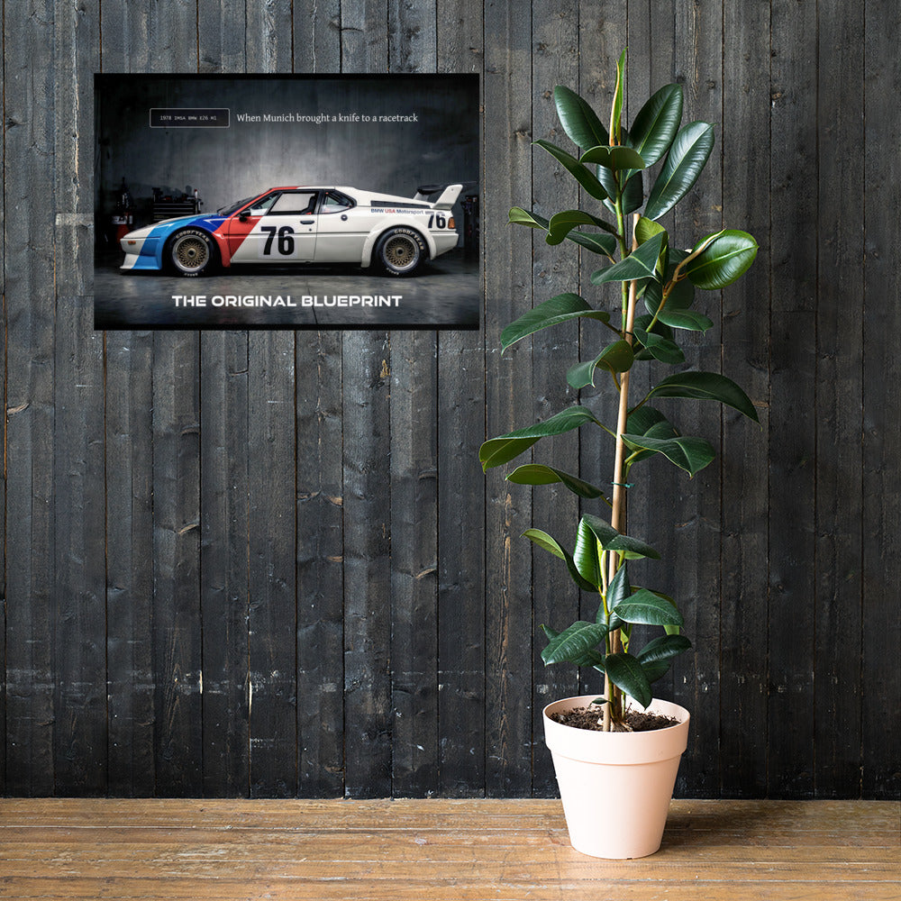 MIENchic — BMW E26 M1 1978 | Original M Blueprint | 24" × 36" Color Poster