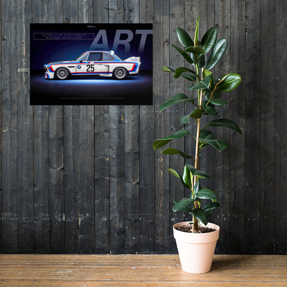 MIENchic — RAPP TO REBIRTH - Volume I - ART | BMW 3.0 CSL Batmobile | IMSA GT 1975 | 24" x 36" Poster