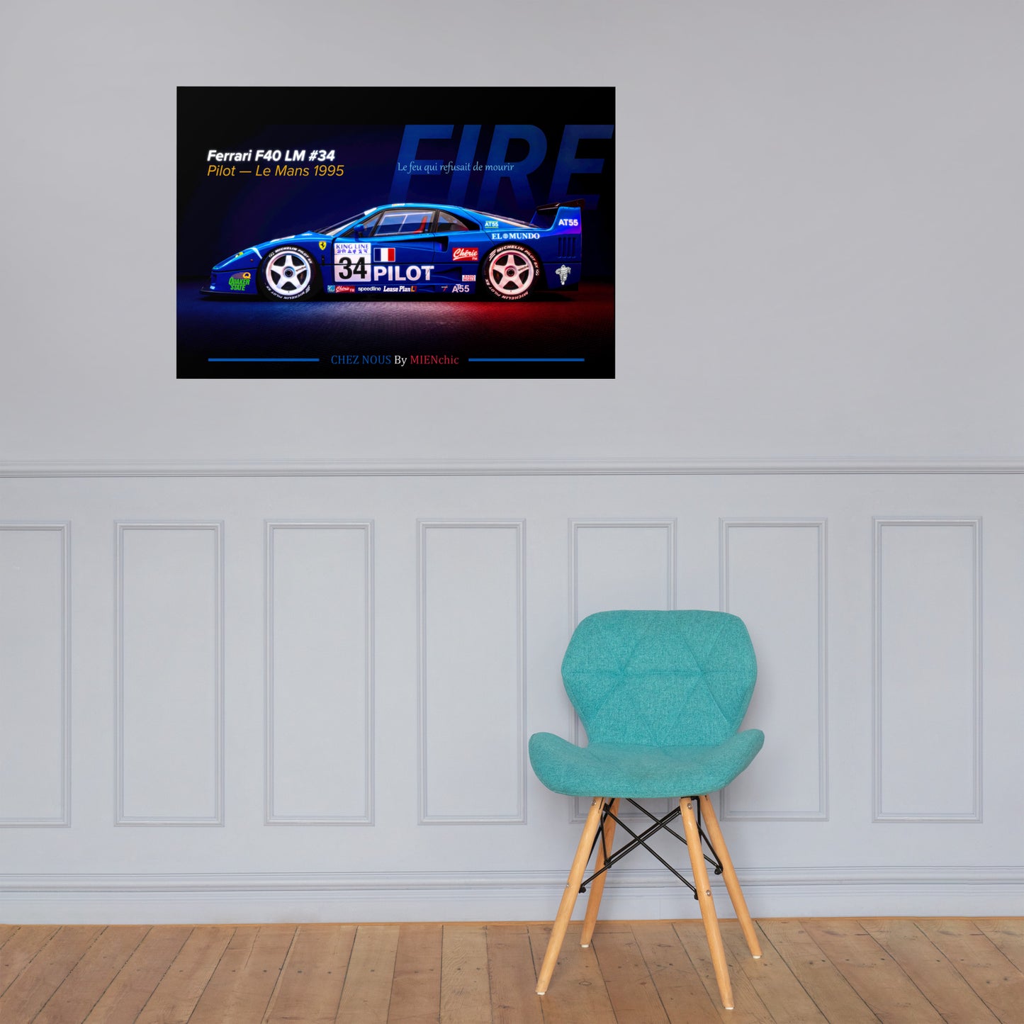 CHEZ NOUS by MIENchic — Ferrari F40 LM 1995 | FIRE | 24" x 36" Poster