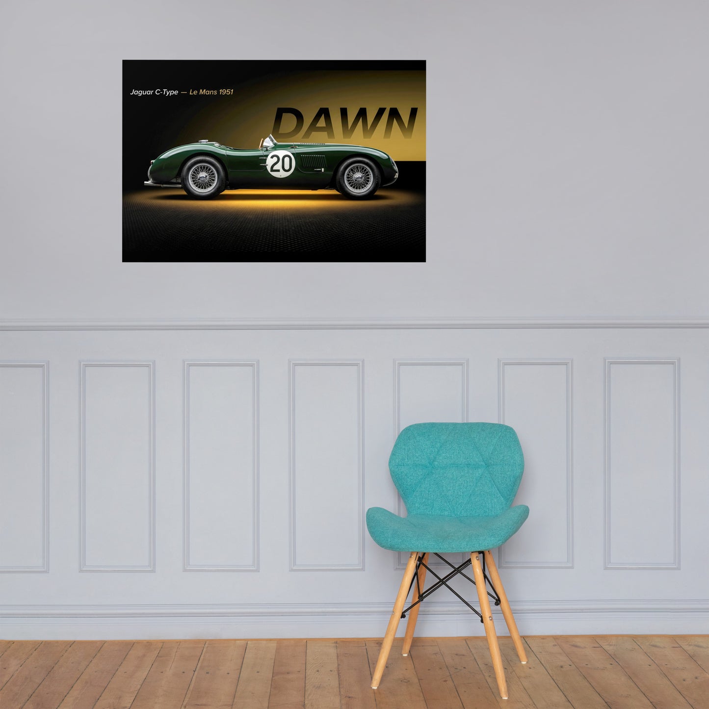 MIENchic — Jaguar C-Type 1951 Le Mans | LEGENDS of Le Mans Series - DAWN | 24" x 36" Poster