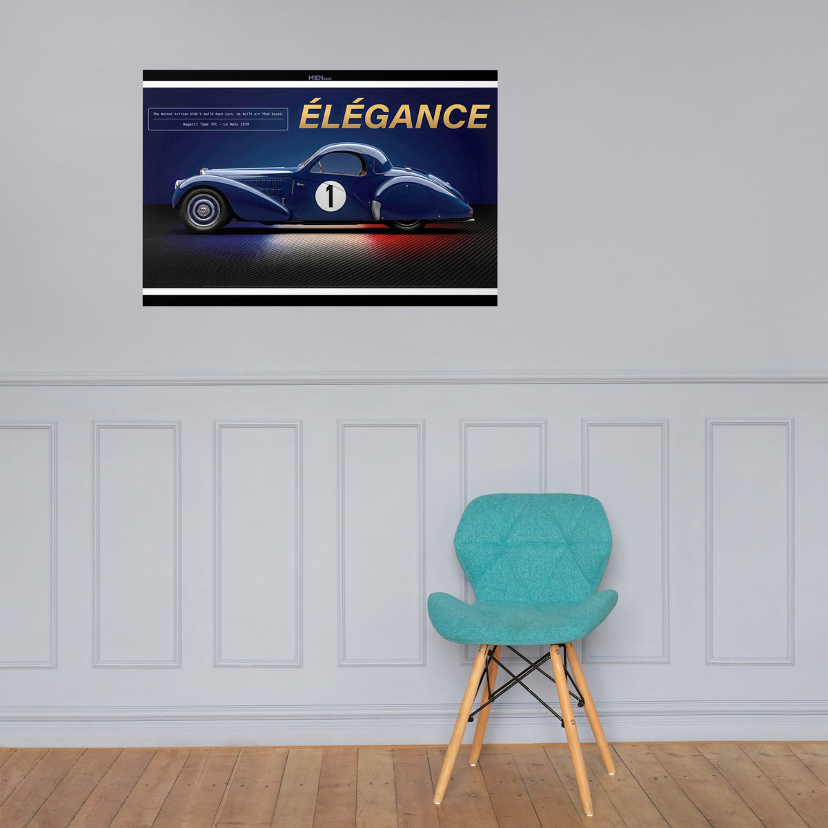 CHEZ NOUS by MIENchic — Bugatti Type 57C 1939 Le Mans | French LEGENDS of Le Mans Series - ÉLÉGANCE | 24" x 36" Poster