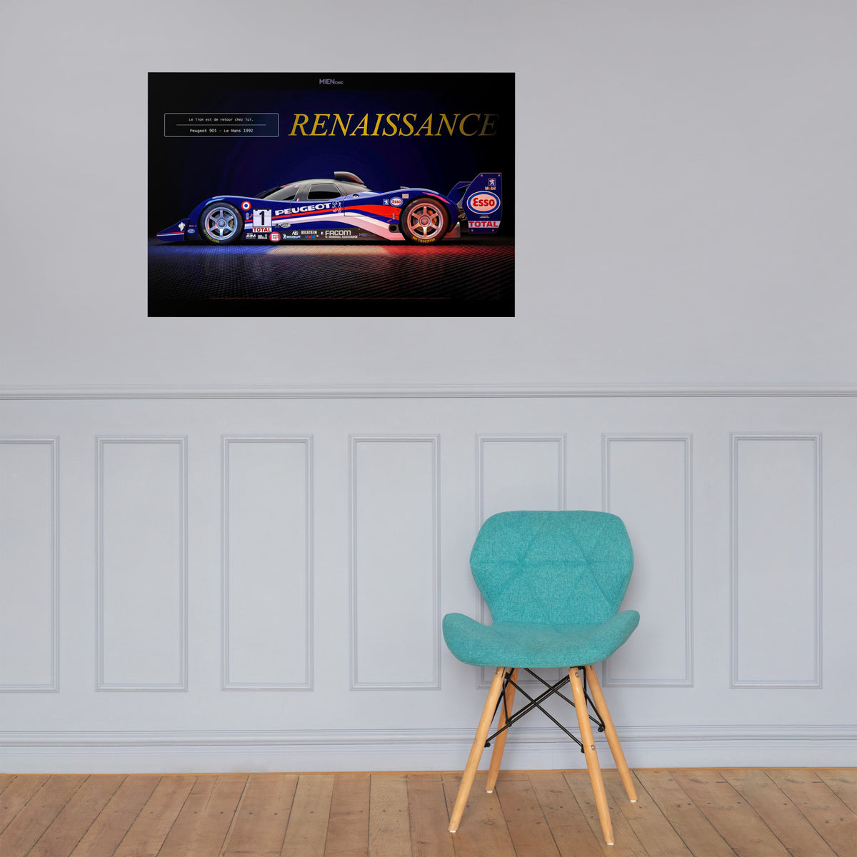 CHEZ NOUS by MIENchic — Peugeot 905 1992–1993 | French LEGENDS of Le Mans Series - RENAISSANCE | 24" x 36" Poster