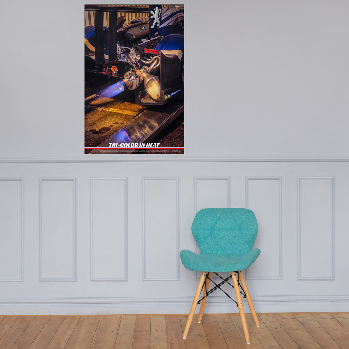 CHEZ NOUS by MIENchic — 2009 Peugeot 908 HDi FAP Tri-Color in Heat | French Legends of Le Mans | 24" x 36" Poster