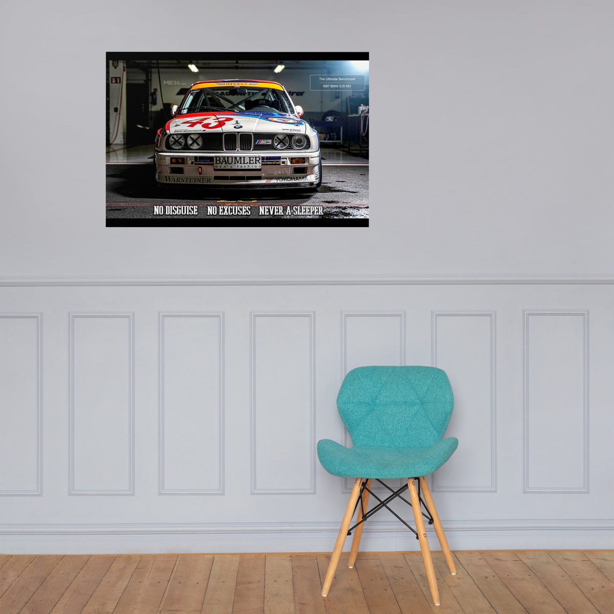 MIENchic — 1987 BMW E30 M3 | Never a Sleeper | 24" × 36" Poster