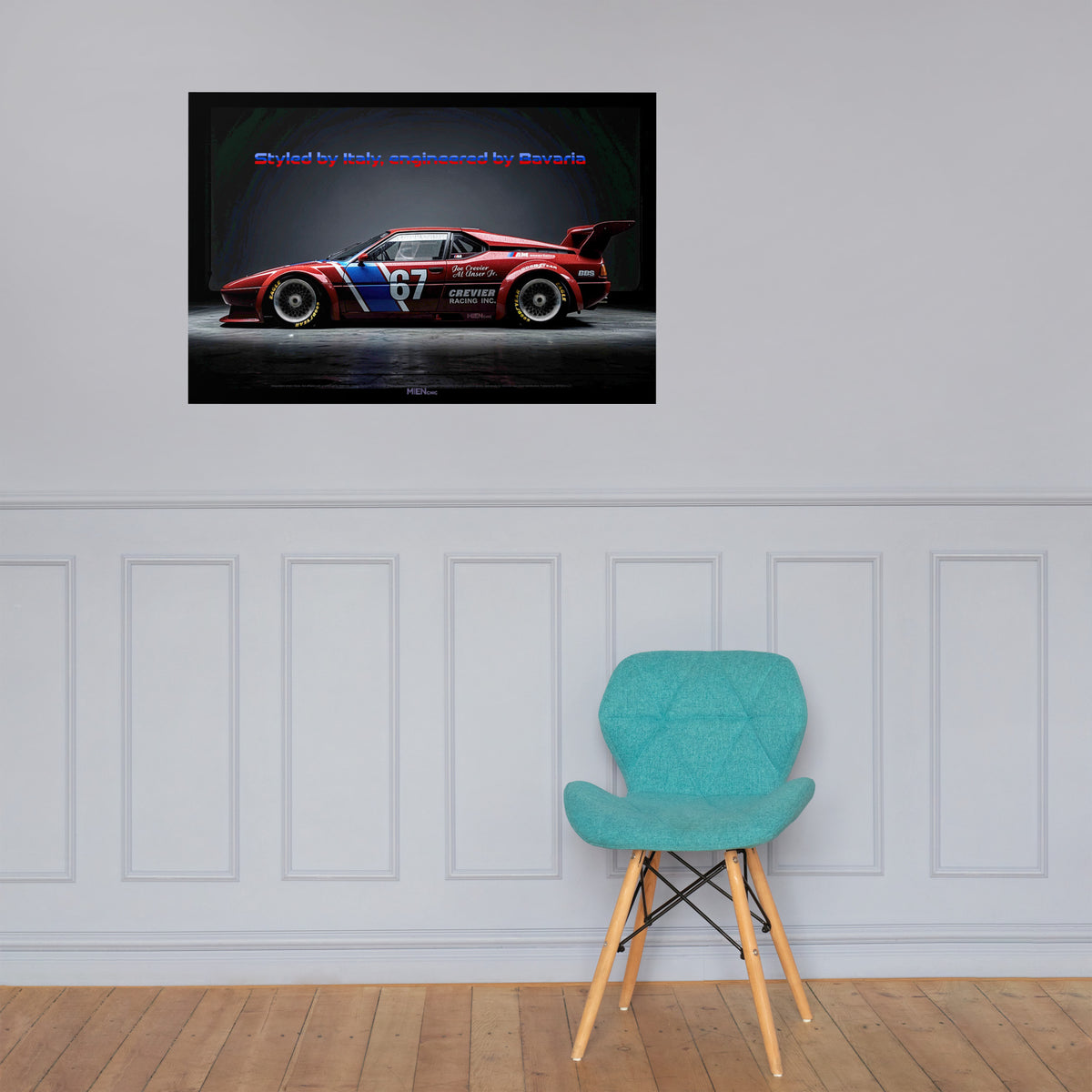 MIENchic — 1981 BMW E26 M1 | Styled in Italy Engineered in Bavaria | 24" × 36" Poster