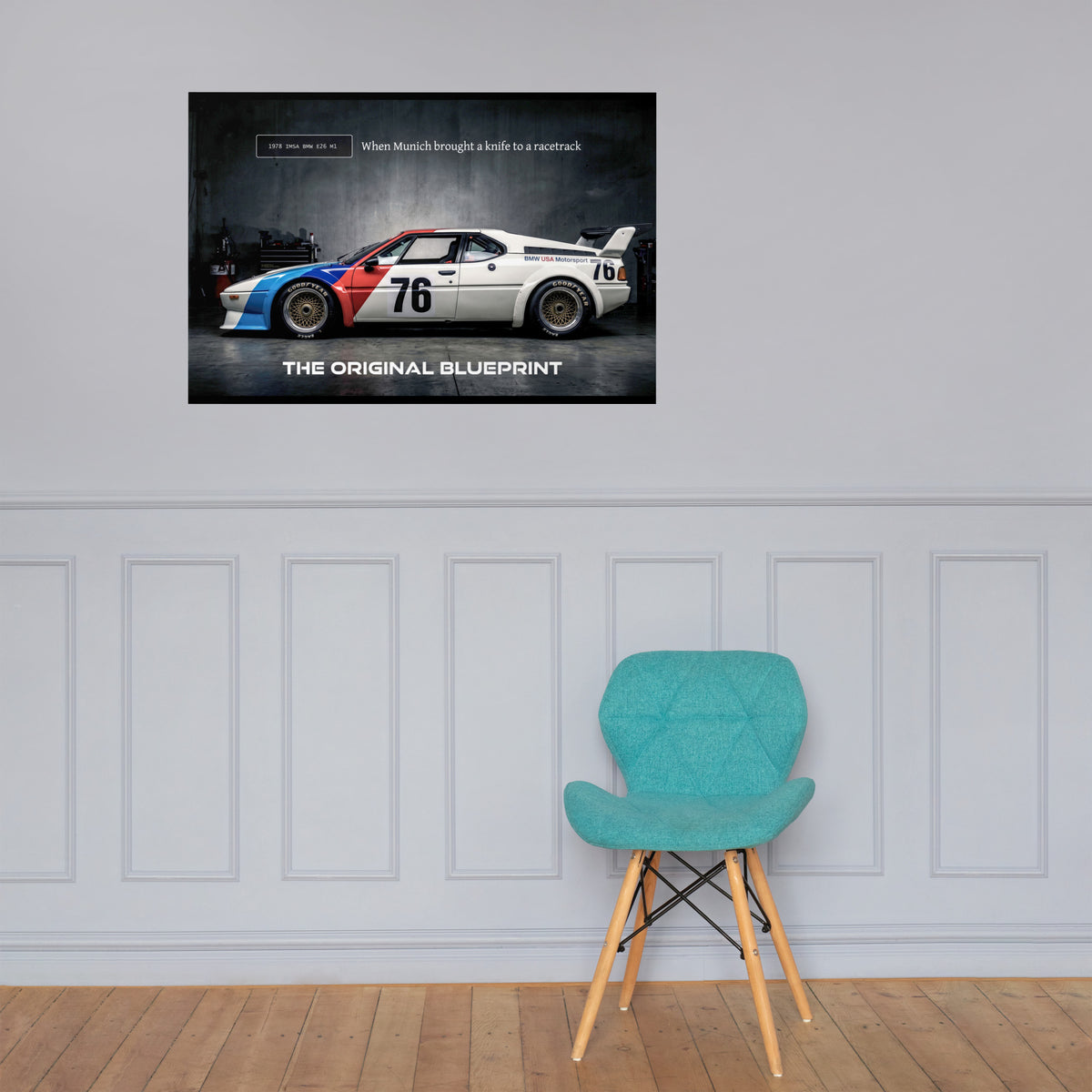 MIENchic — BMW E26 M1 1978 | Original M Blueprint | 24" × 36" Color Poster
