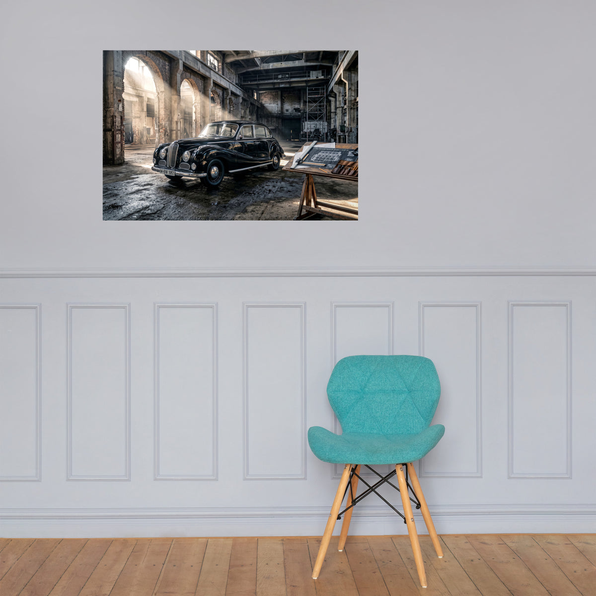 MIENchic — RAPP TO REBIRTH - VOLUME III — How the Art Won. | BMW 501 Baroque Angel 1951 | 24" x 36"