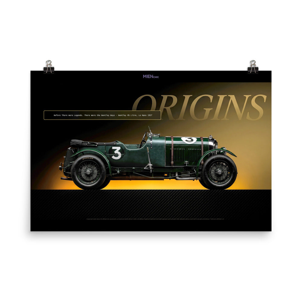 MIENchic — Bentley 1927 4½ Litre Le Mans | LEGENDS of Le Mans Series - ORIGINS | 24" x 36" Poster